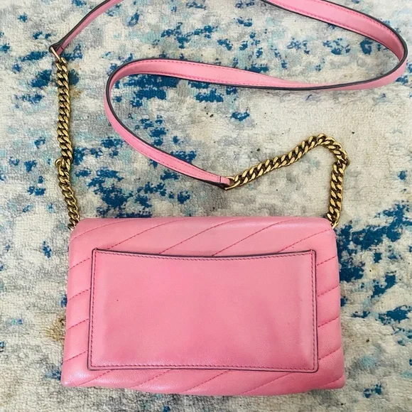 Tory Burch Pink Quilted Crossbody with Gold Chain - Picture 3 of 6